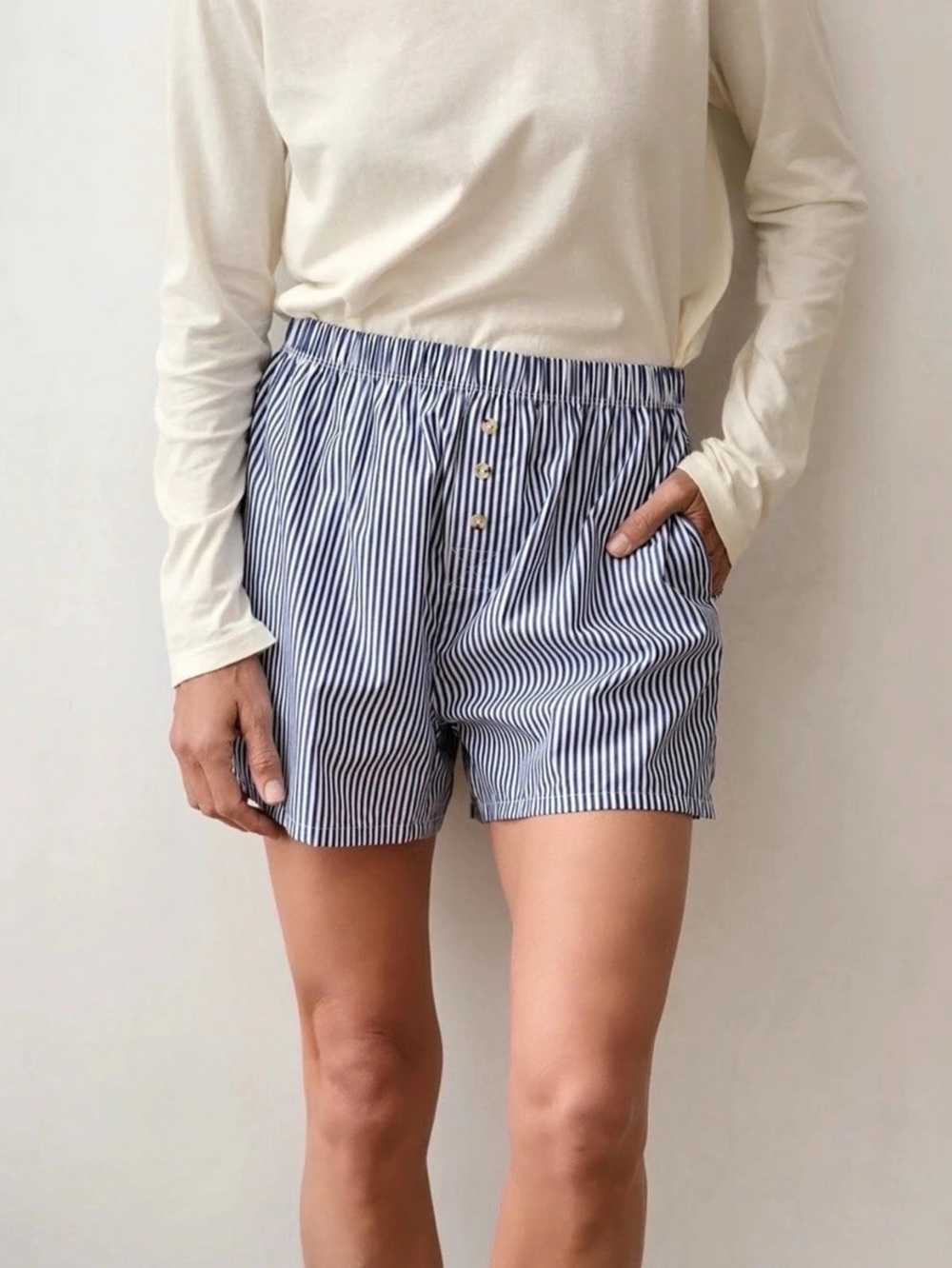 DONNI. The Pop Boxer Shorts (Blue & White Stripe)